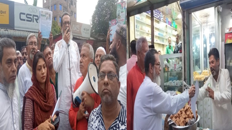 বৈরী আবহাওয়ায়ও ধানের শীষের গণসংযোগে এড.আবুল  কালাম